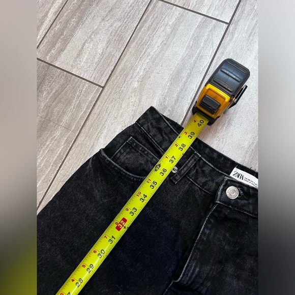 Zara Black Distressed Straight Leg Jeans Size 6 - Picture 5 of 6
